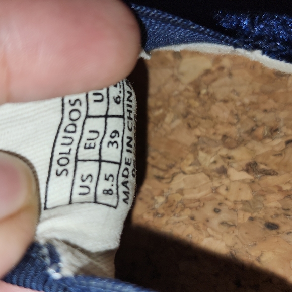 Soludos Blue Velvet Sheep Shoes Slip-on 8.5 - Picture 9 of 9